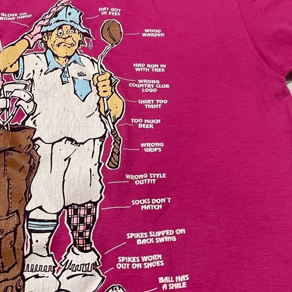 Vintage Official Golf Excuse Funny Humor 1980s Crewneck Tee Top Tshirt - Picture 3 of 12